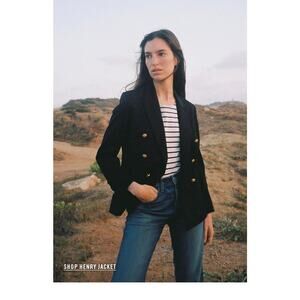 Nili Lotan Henry Blazer Black Size 2 Wool Jacket Classic Menswear Chic Academia